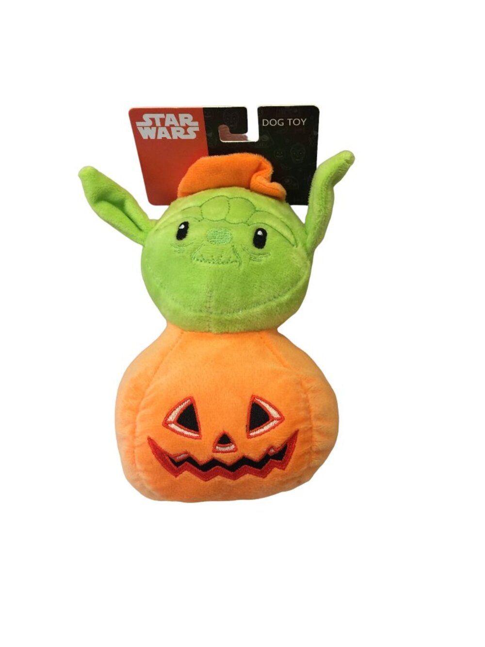Star Wars Yoda Pumpkin Head 6" Squeak Plush Dog Toy Halloween Disney